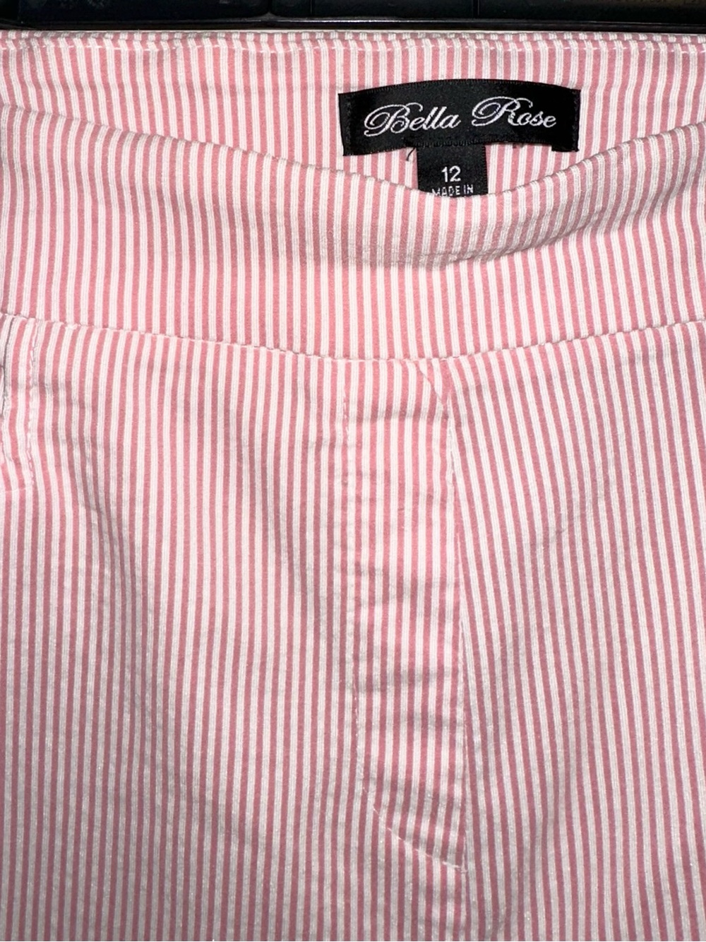 Bella Rose Pink and White Striped Bermuda Shorts - Picture 2 of 4